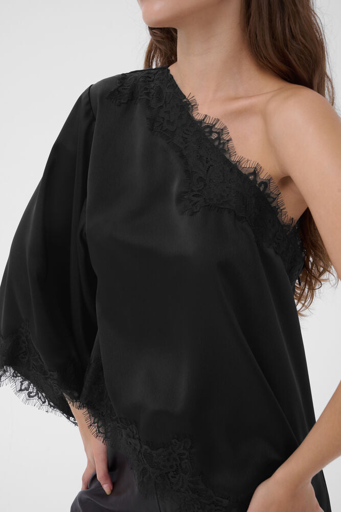 My Essential Wardrobe - MWBrenda Asymmetric Blouse - Black