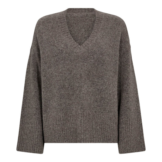 Co’Couture - RogerCC V-Neck Knit Walnut