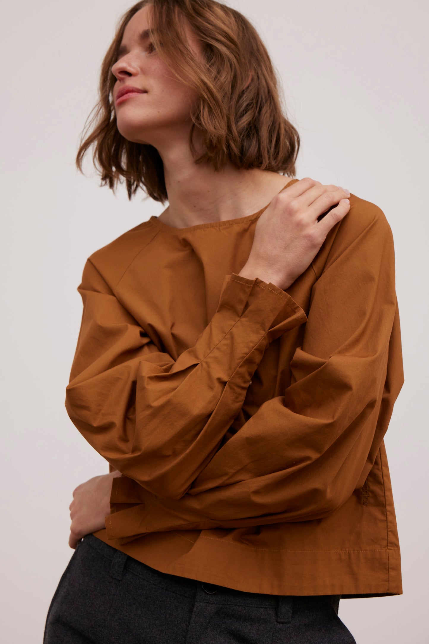 Esmé Studíos - Russo LS Blouse Brown Sugar