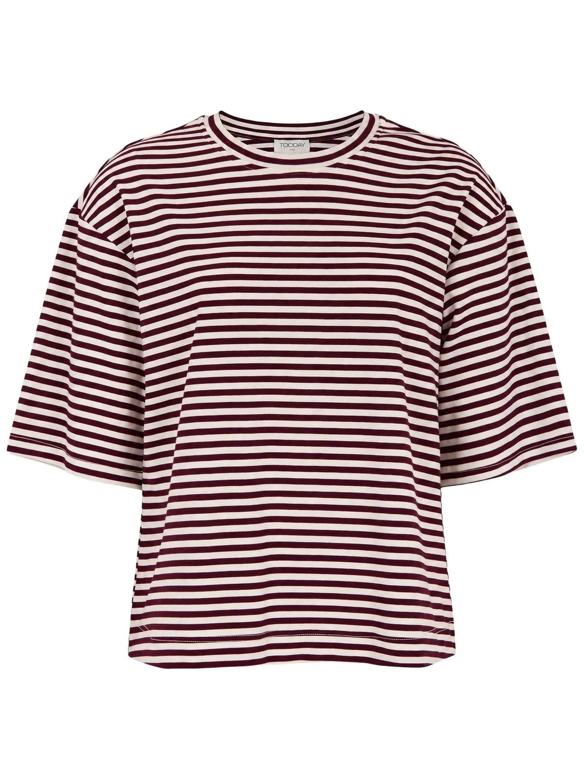 TOODAY - TDClip Striped T-Shirt - Bordeaux/White Stripe