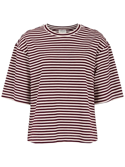 TOODAY - TDClip Striped T-Shirt - Bordeaux/White Stripe