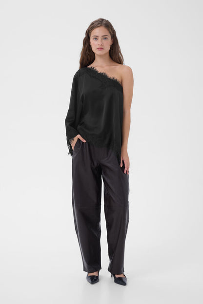 My Essential Wardrobe - MWBrenda Asymmetric Blouse - Black