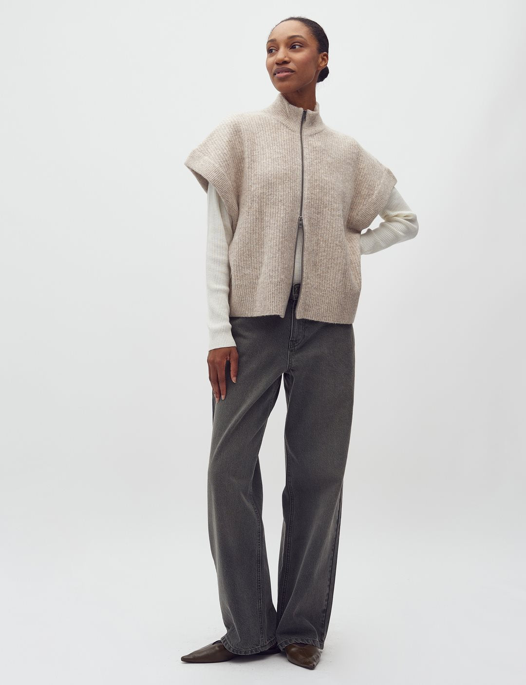 MbyM - Roselina Short-M Vest - Light Taupe Melange