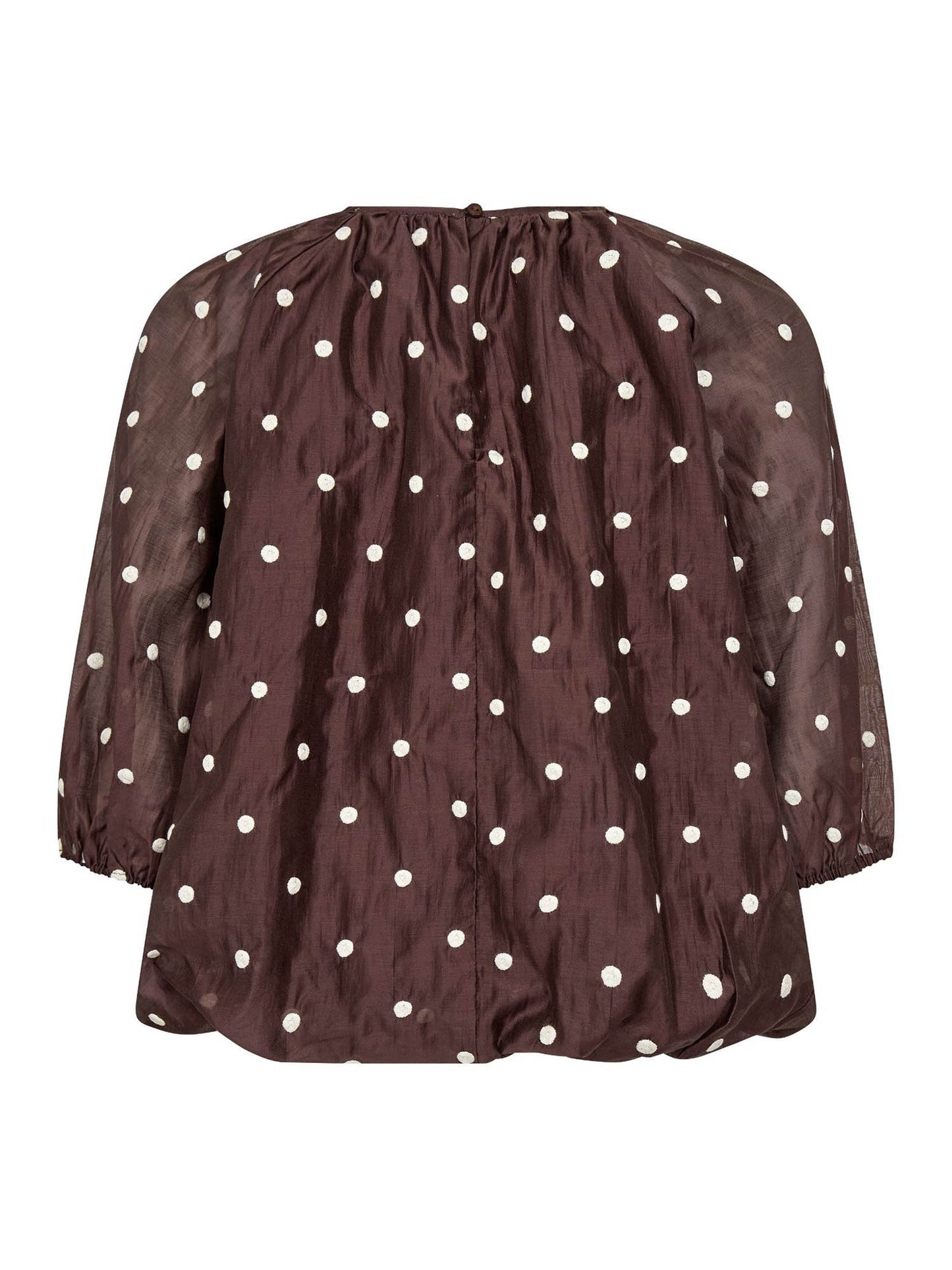 Co’Couture - DitaCC Dot Balloon Blouse - Dark Brown