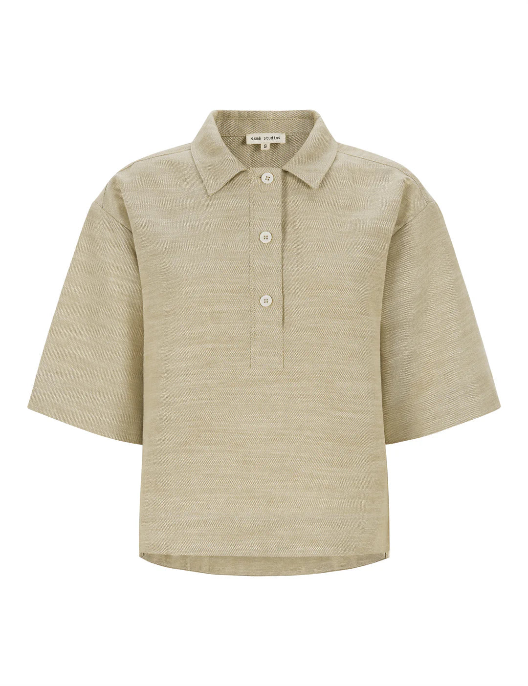 Esmé Studios - ESKaya Boxy Blouse - Brownie Mélange