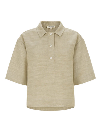 Esmé Studios - ESKaya Boxy Blouse - Brownie Mélange