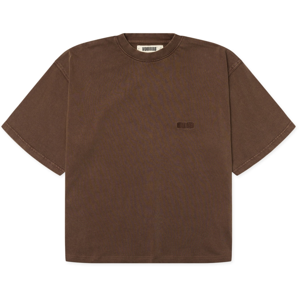 Woodbird - WBJuno Warp Acid Tee - Washed Brown