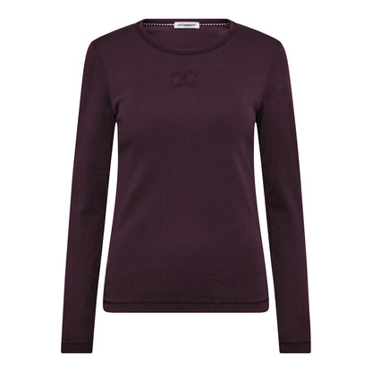 Co’Couture - Grannycc Embroidery LS Tee Plum