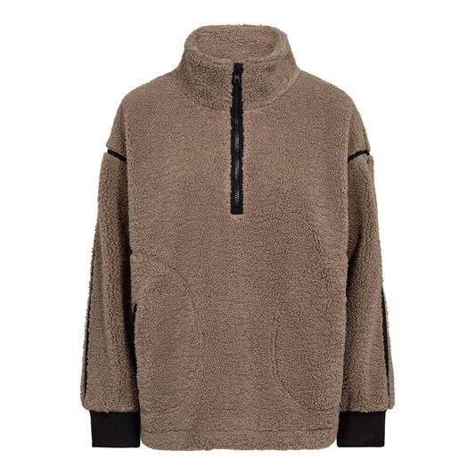 Co’Couture - MadinCC Fleece Anorak - Walnut
