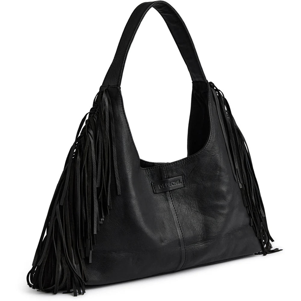 DEPECHE. - Shoulderbag with fringes - Black (Nero)