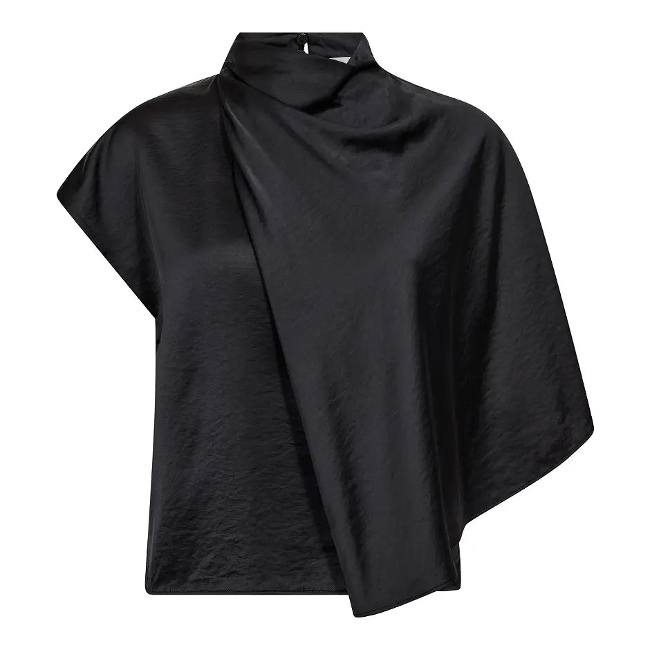 Co’Couture - IdunCC Cape SS Blouse - Black