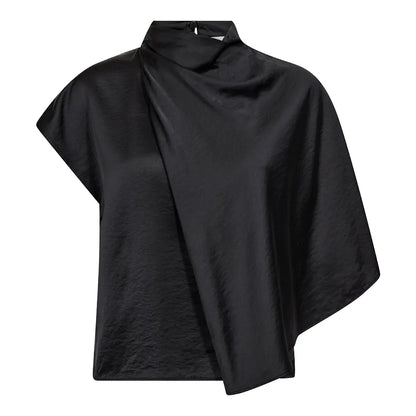 Co’Couture - IdunCC Cape SS Blouse - Black