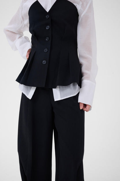 My Essential Wardrobe - MWEvelina Barrel Pants - Black (Long)
