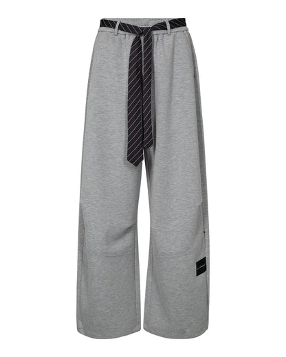 Haute L’Amitié - Maxi Split Tie Tall Pant - Grey Melangé