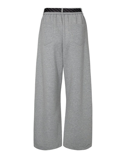 Haute L’Amitié - Maxi Split Tie Tall Pant - Grey Melangé