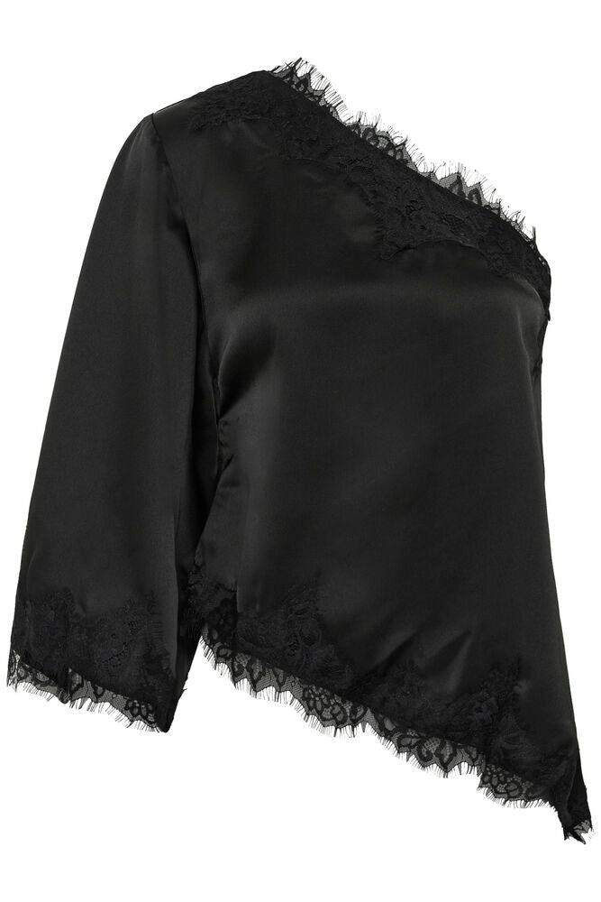 My Essential Wardrobe - MWBrenda Asymmetric Blouse - Black