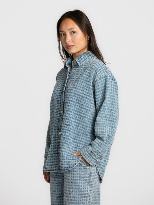 Les Soeurs - Textured denim shirt Cosette
