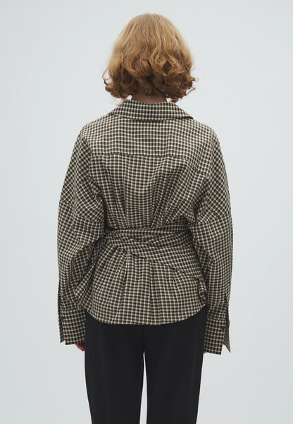 MbyM - Isidor-M Blouse - Smoked Olive Check