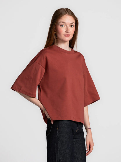 Les Soeurs - Boxy T-Shirt Tiara - Bordeaux