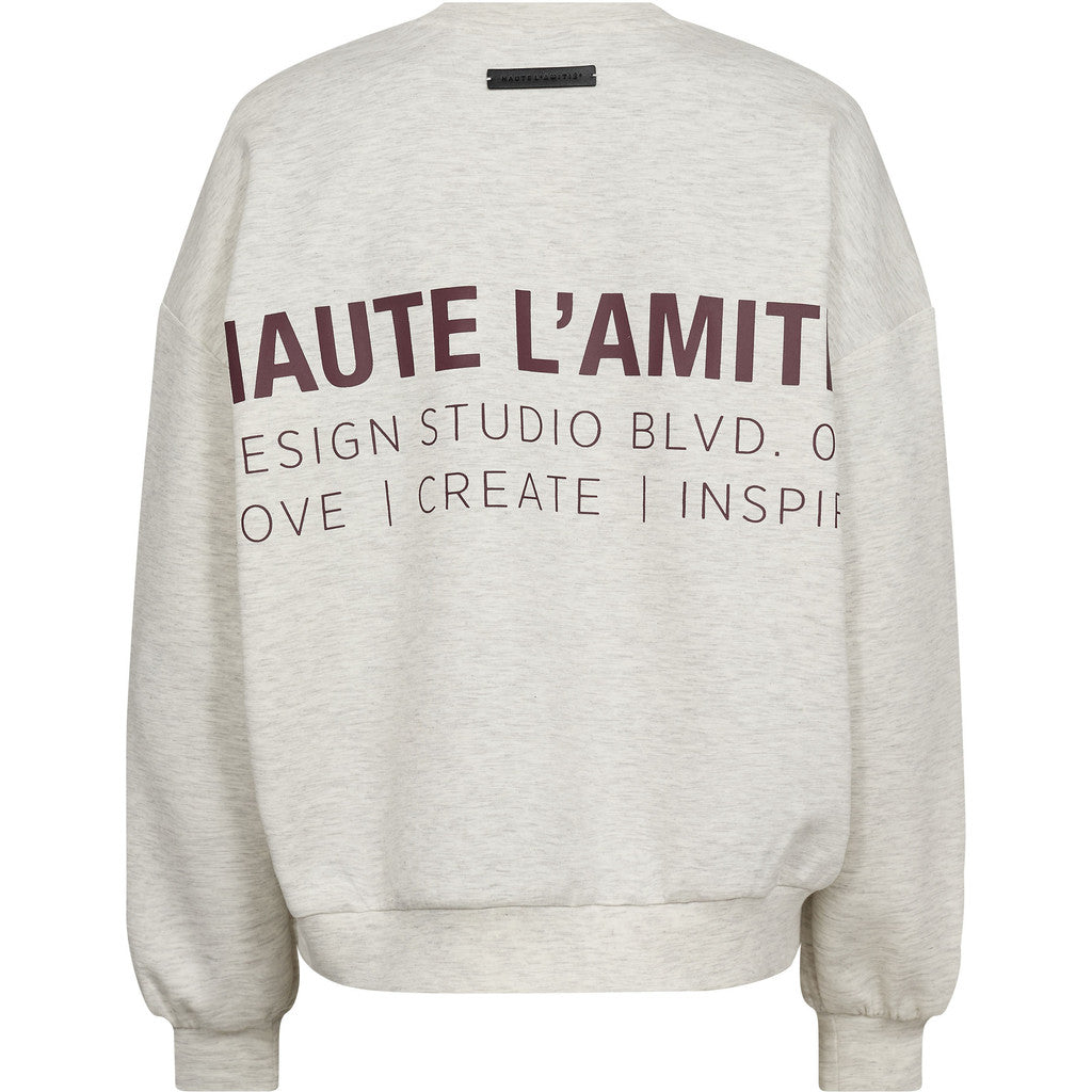 Haute L’Amitié -  Back Print Studio Sweat - Pearl Melange