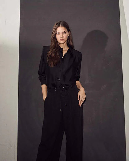 Haute L’Amitié - Michelle Tailor Tie Pants - Black