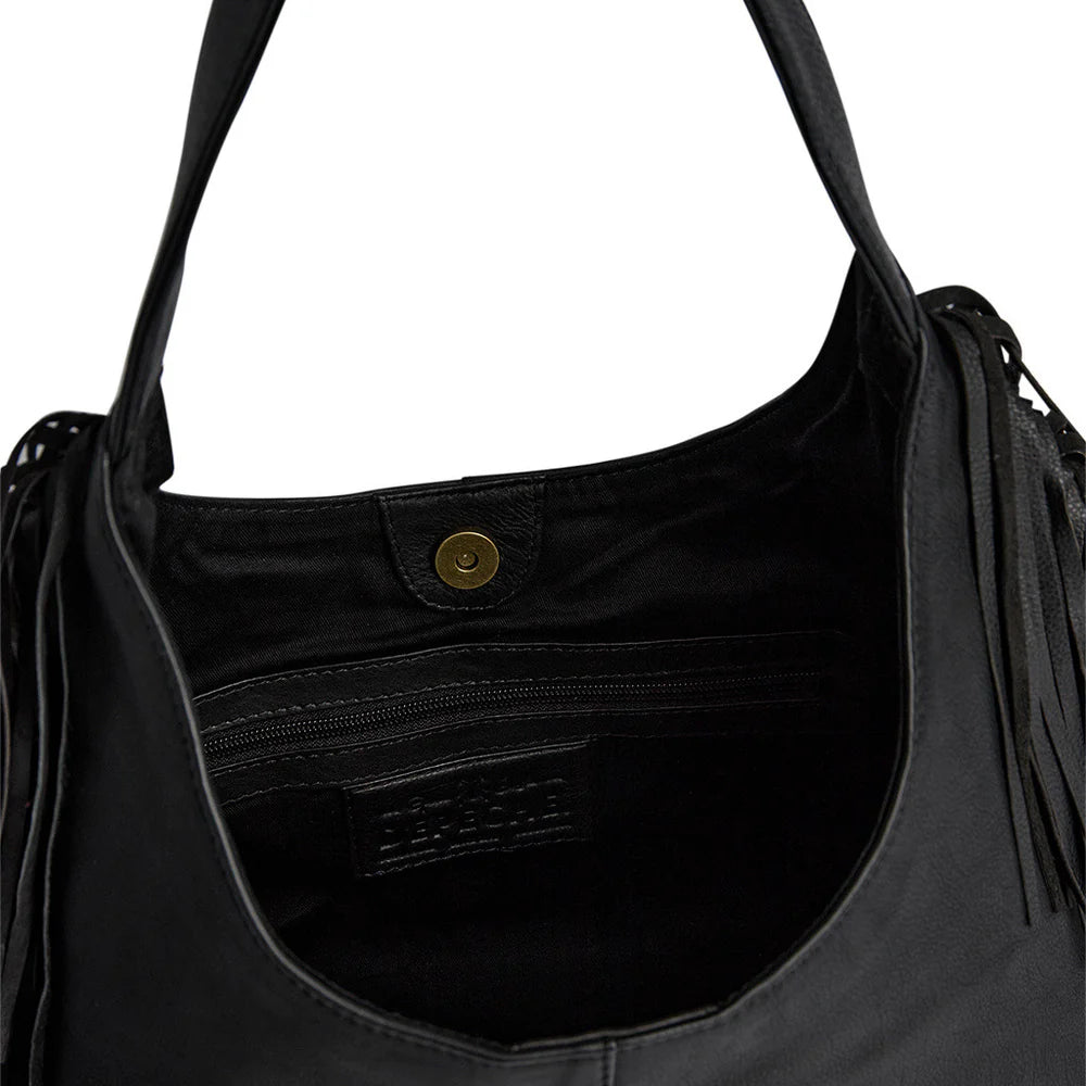 DEPECHE. - Shoulderbag with fringes - Black (Nero)