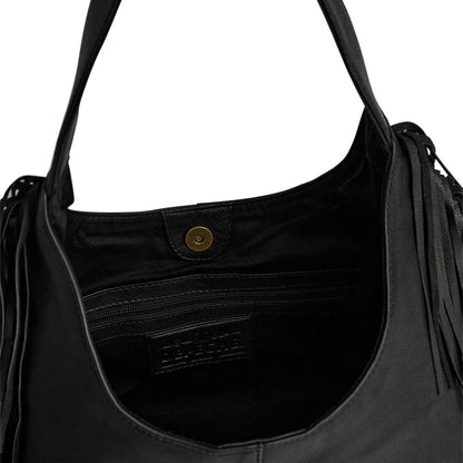 DEPECHE. - Shoulderbag with fringes - Black (Nero)