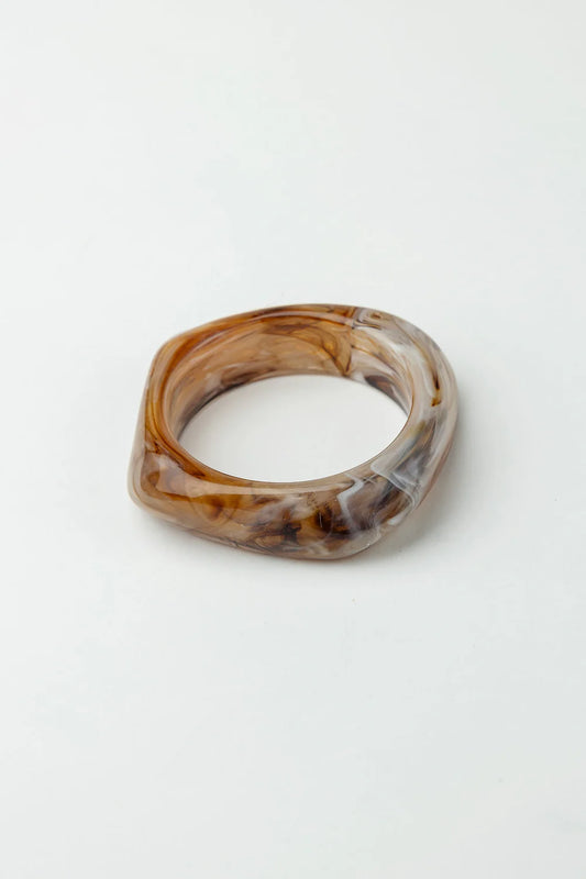 BOW19 - BIG SQUARE BRACELET MELANGE BROWN