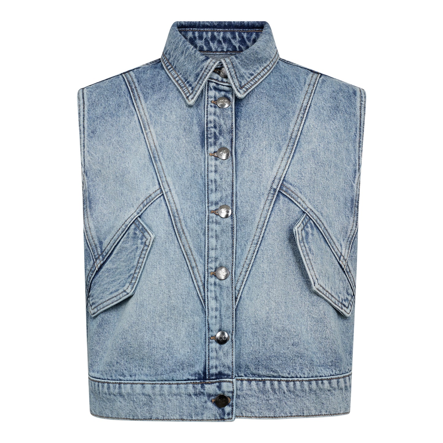 Co’Couture - BowieCC Denim Vest Fade Denim