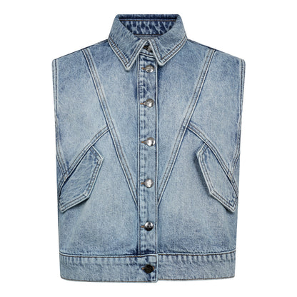 Co’Couture - BowieCC Denim Vest Fade Denim