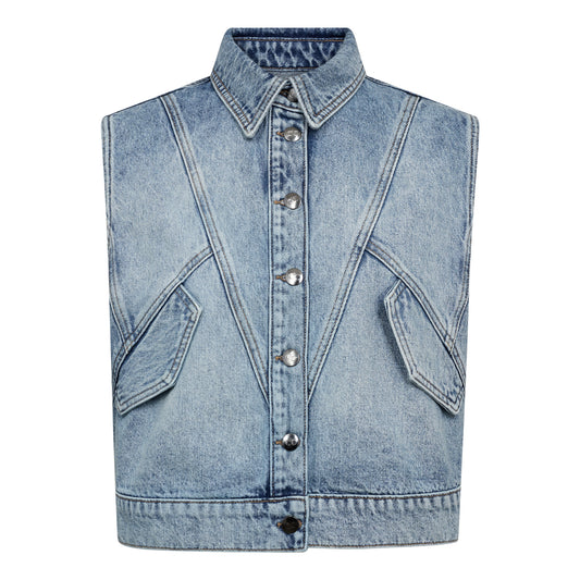 Co’Couture - BowieCC Denim Vest Fade Denim