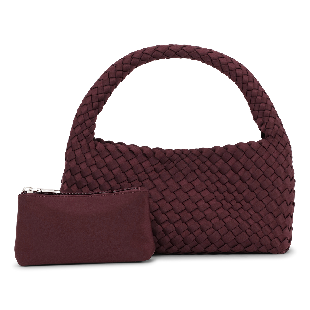 SUI AVA - Woven Scuba Mini Bag + Pouch - Burgundy
