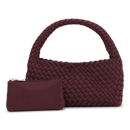SUI AVA - Woven Scuba Mini Bag + Pouch - Burgundy