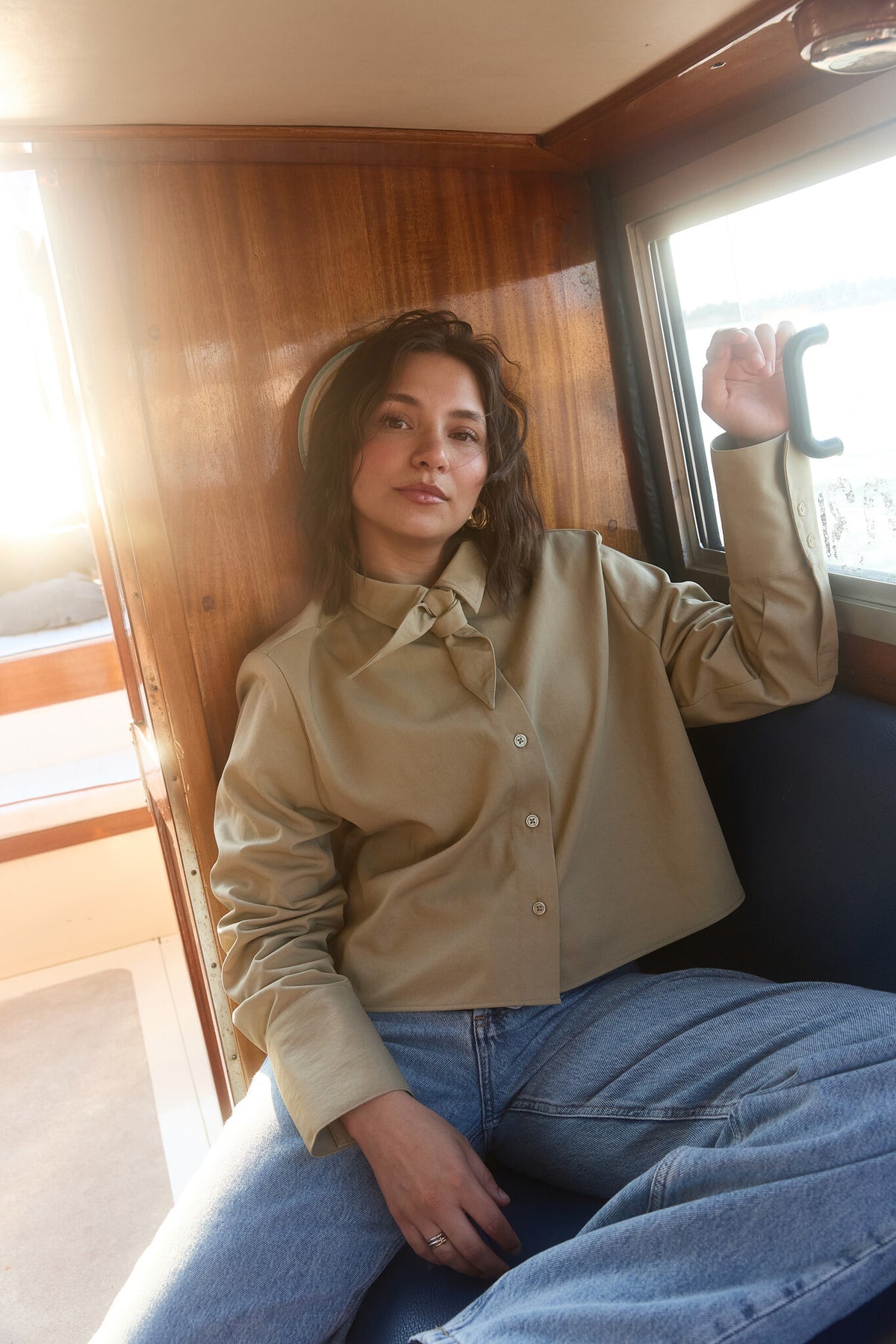 Les Soeurs - Dean Boxy Blouse - Sand – foto 2