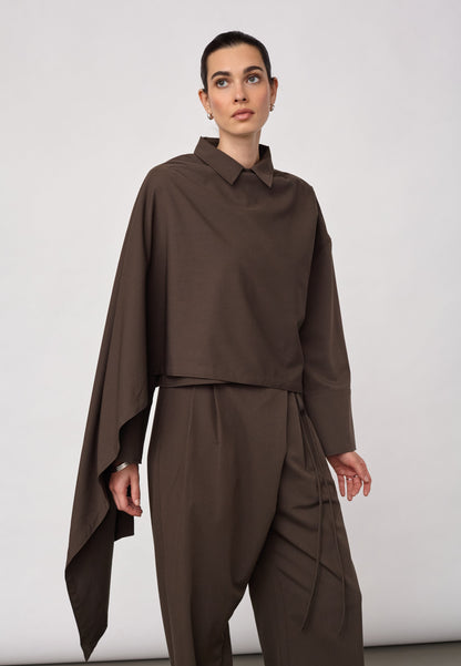 Co’Couture MelvaCC Cape Shirt Brown – foto 2