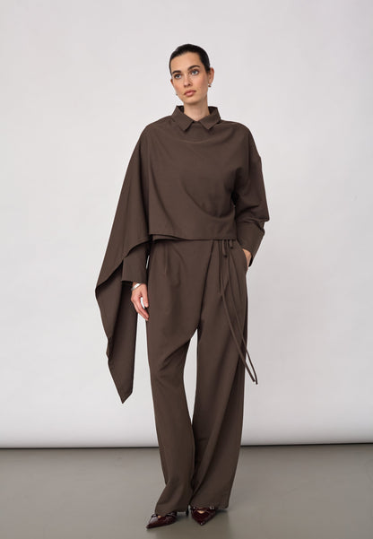 Co’Couture MelvaCC Cape Shirt Brown – foto 6
