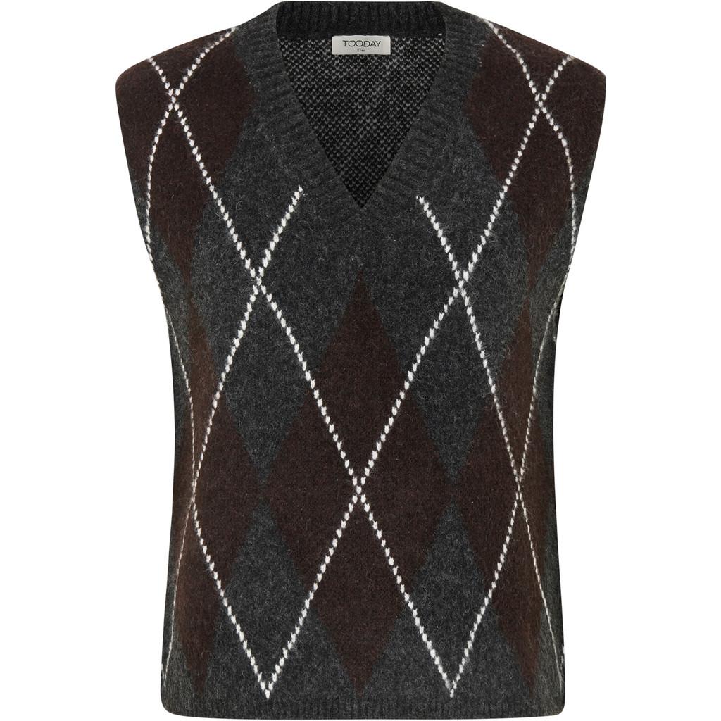 TOODAY TDDora Knit Vest Dark Grey Melange