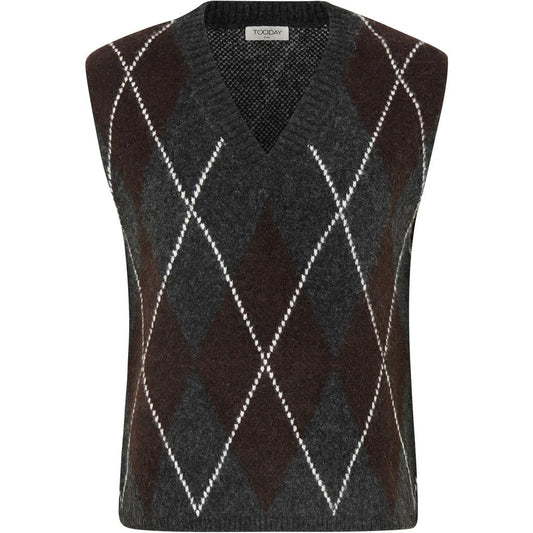 TOODAY TDDora Knit Vest Dark Grey Melange